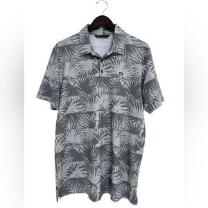 Travis Mathew Gray Hawaiian Print Golf Polo